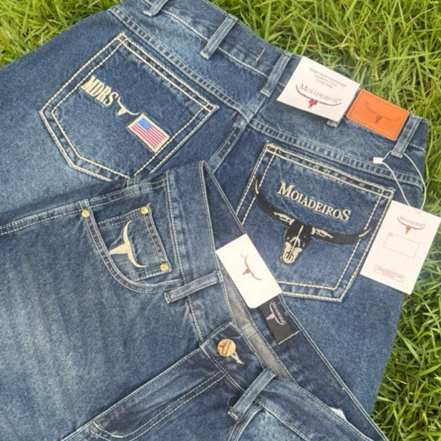 Calça country 100% Algodao,caltry masculina calça jeans Cauntry cawtry balão ! em Oferta na Shopee