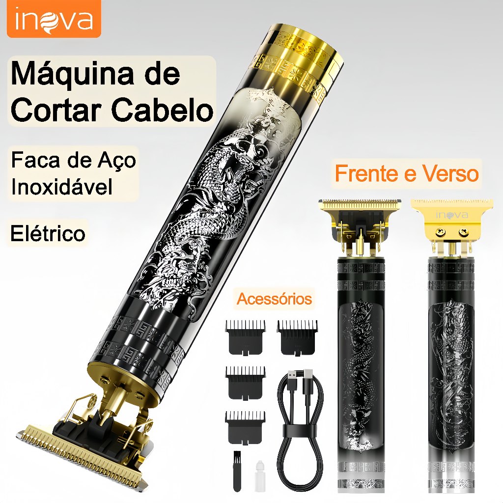 Inova Máquina de Cortar Cabelo— Lâminas afiadas (Barba), Máquina profissional