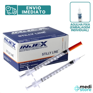 KIT - Seringa de Insulina Botox 1ml 100UI com Agulha Fixa 8x0,30 - Envio Imediato em Oferta na Shopee