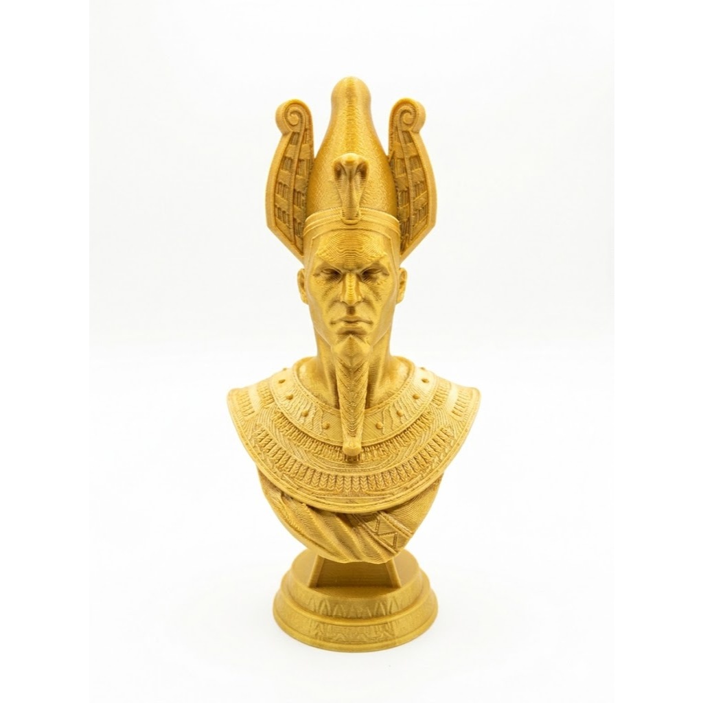 Busto Deus Osíris Egípcio Decorativo 3D Dourado | Estátua Egito Antigo Alta Qualidade Para Decoração