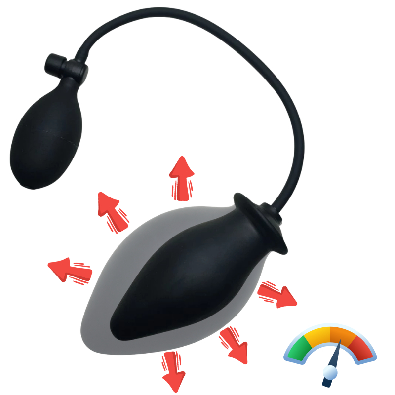 Plug Anal Cresce Aumenta Plug Inflável com Trava de Ar Dilatação