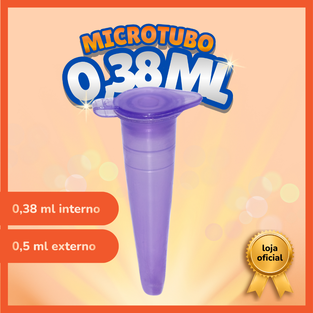Microtubo Cônico 0,38ml Interno 0,5 Externo Lilas Pacote Com 1000 Unidades