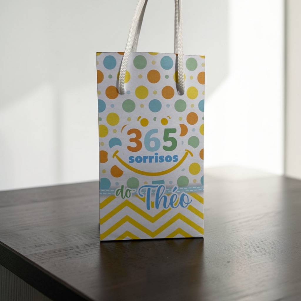 10 Sacolinhas P 365 Sorrisos Personalizadas – Lembrancinha Festa Infantil