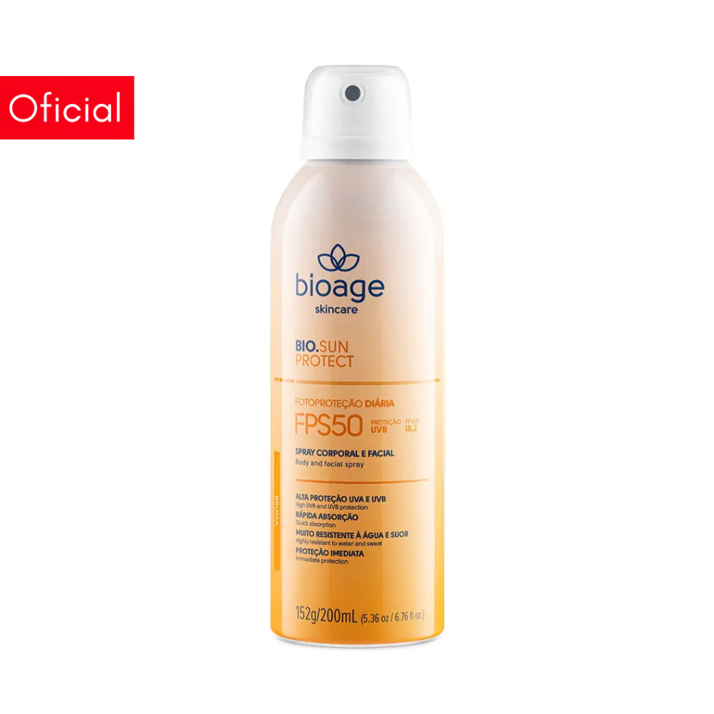 Protetor Solar em Spray Facial e Corporal FPS 50 200ml - Bioage