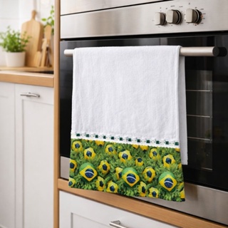 Pano de Prato Cozinha Estampa Futebol Brasil – Unidade em Oferta na Shopee