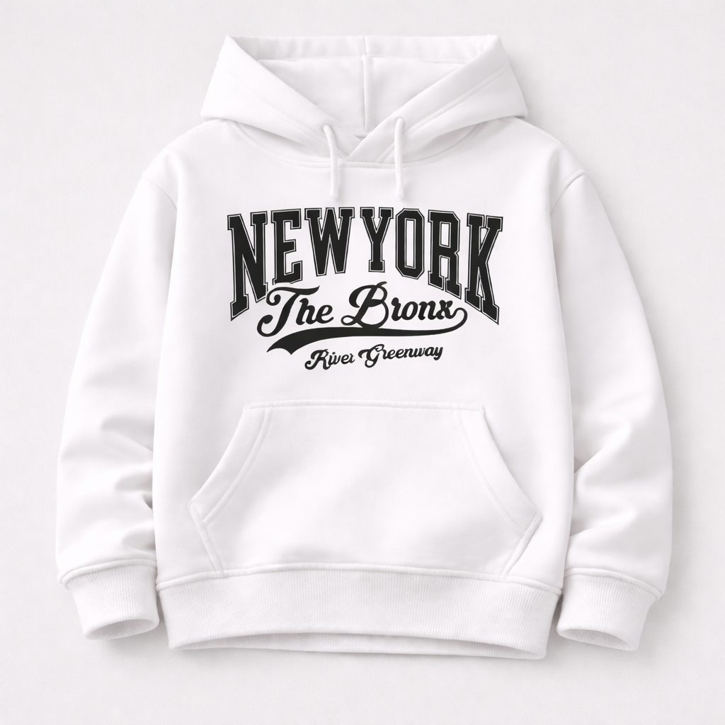 Moletom Infantil New York Com Capuz Estampa Premium Confortável