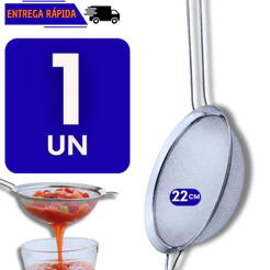 Kit 3 Peneiras Inox Grande 22cm Coador Para Cozinha