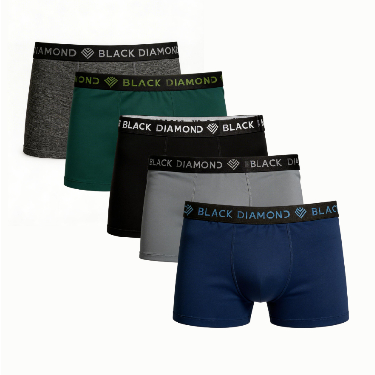 Kit 5 Cuecas Box Boxer Infantil Menino Romantic Liso Forro 100% Algodão Criança Cores Sortidas