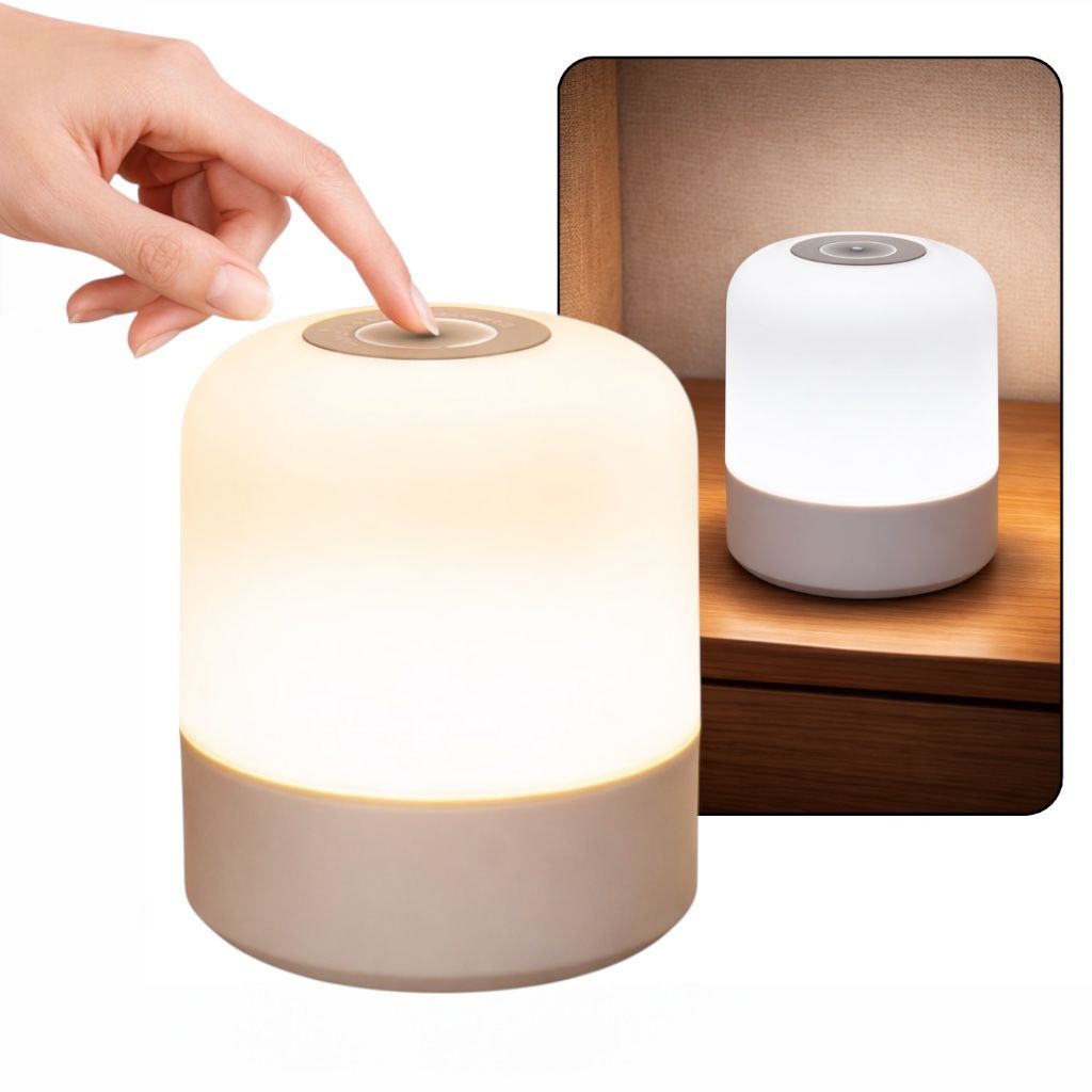 Abajur Quarto Touch Cabeceira 3 Modos De Luz Luminária Luz Led Mesa Estudos Recarregável Criado Mudo