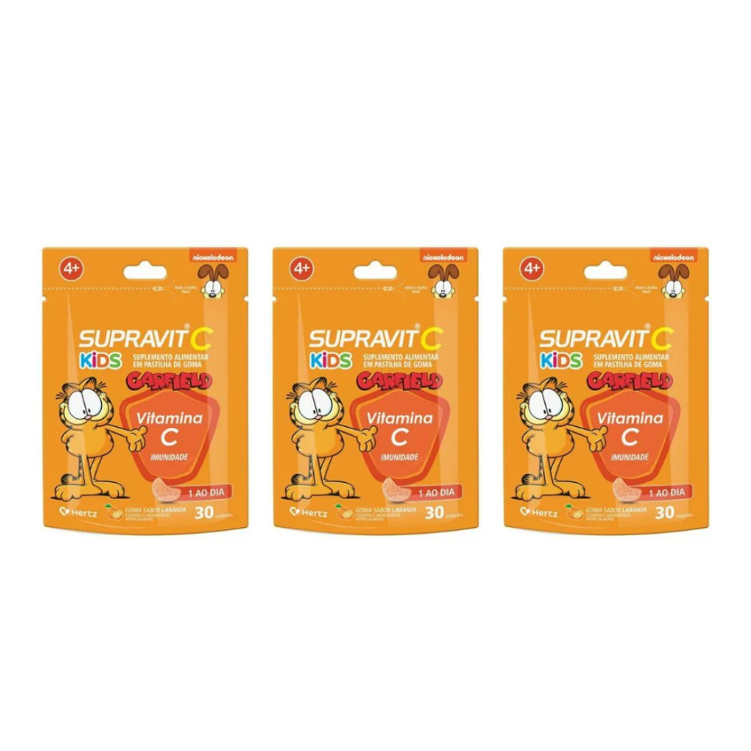 Supravit C Kids Vitamina C Sabor Laranja Infantil 30Un
