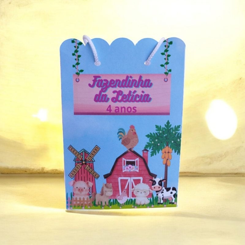 sacolinha personalizada surpresa P, lembrancinha, 10 a 40 sacolinha surpresa personalizada, fazendinha e todos os temas