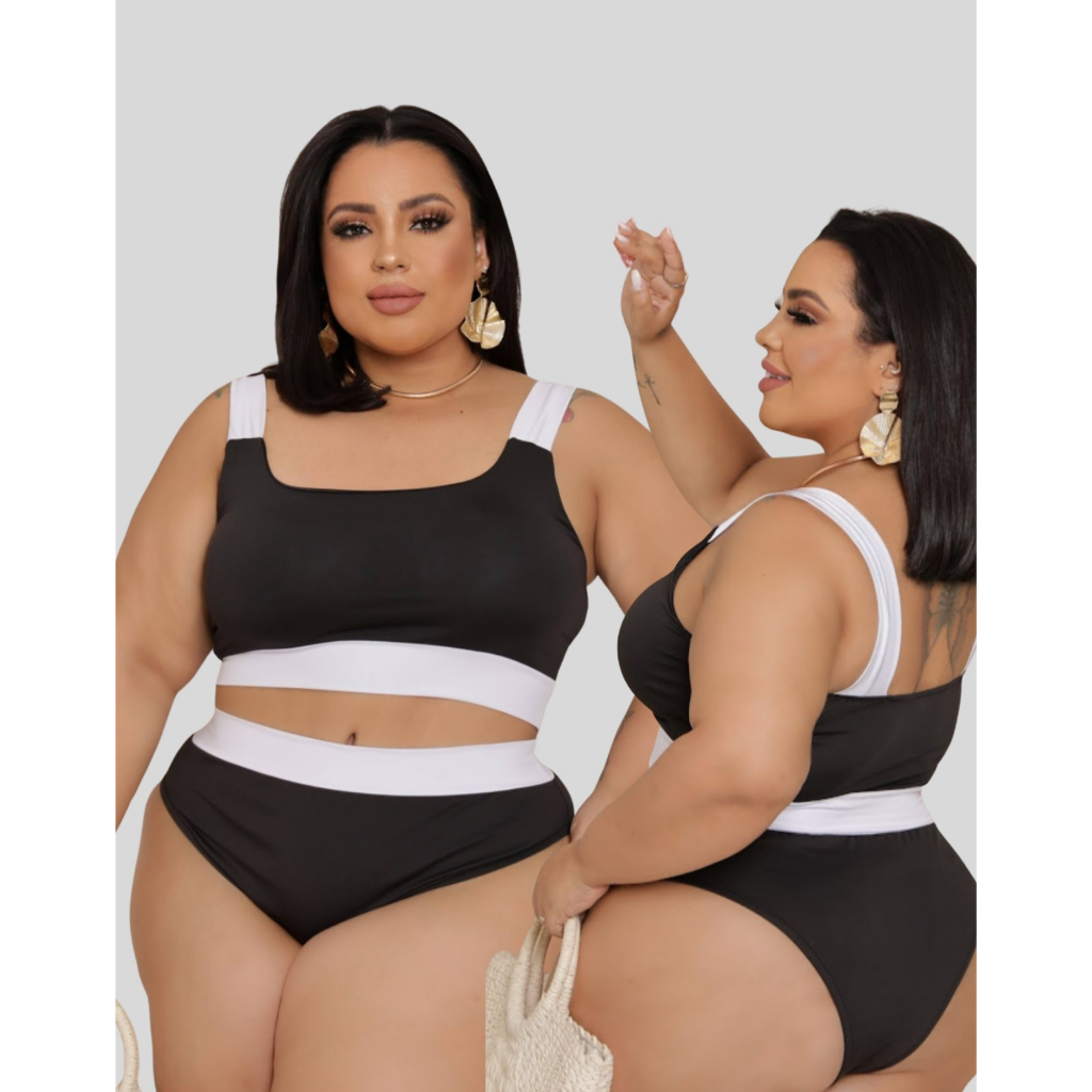 Conjunto 2 peças Biquini Plus size Surpe Grande Modelador Anarruga Mais VENDIDO