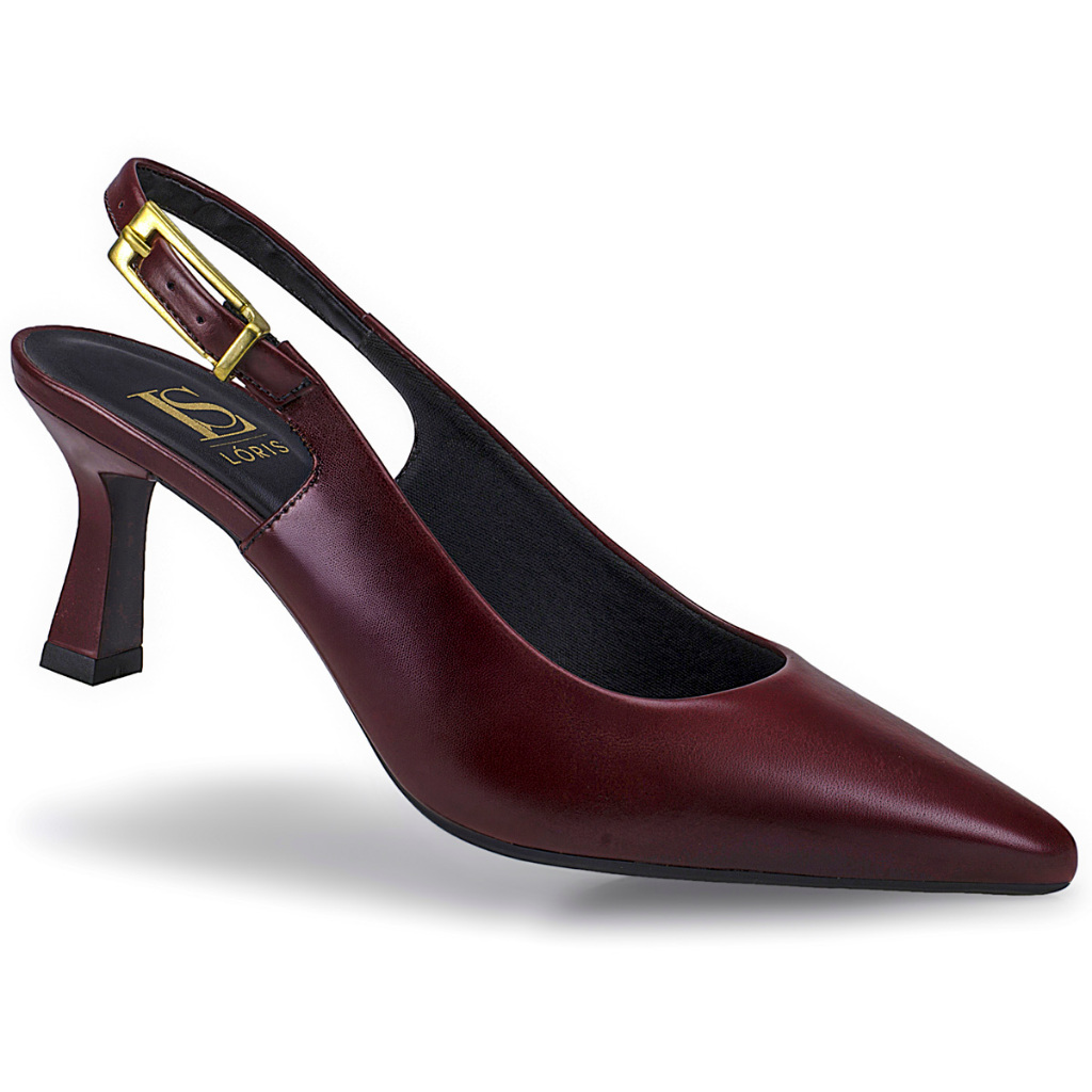 Scarpin Slingback Feminino Salto Médio Bico Fino Elegante 028 em Oferta na Shopee