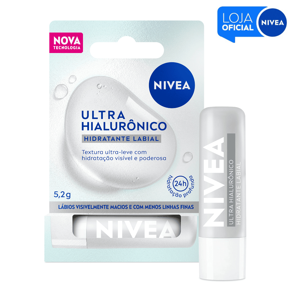 NIVEA Hidratante Labial Ultra Hialurônico 5,2g em Oferta na Shopee