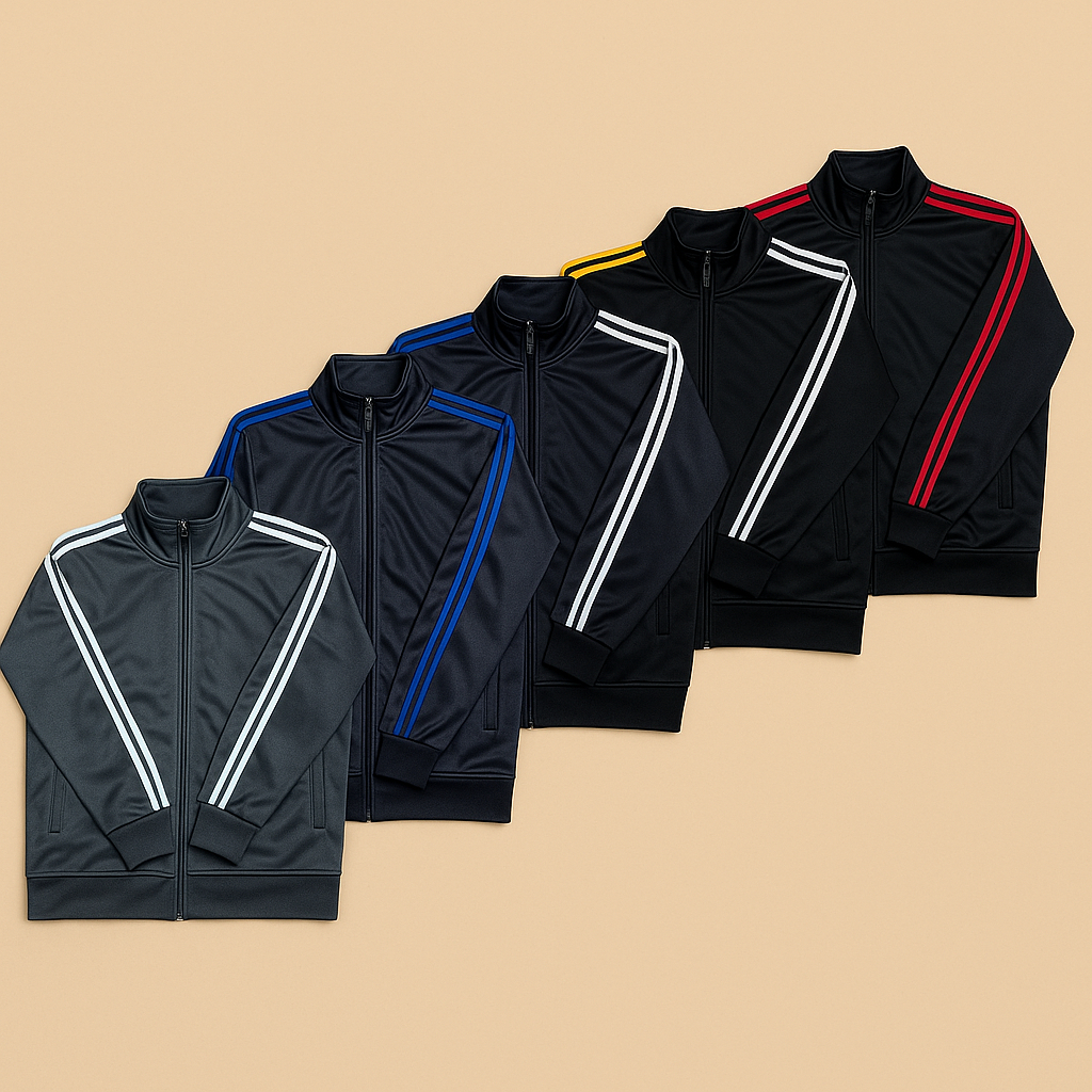 Jaqueta Esportiva Masculina com Zíper – Casaco Leve  com Listradas Estilo Fitness/Academia