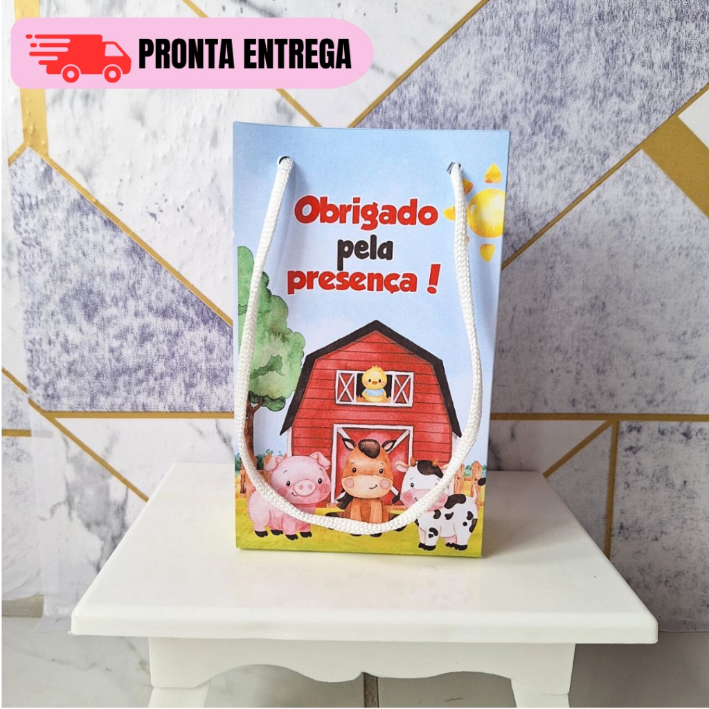 ENVIO RAPIDO Kit 10 a 30 Sacolinhas Surpresa Personalizada Fazendinha Menino Lembrancinhas Festa Infantil Aniversário