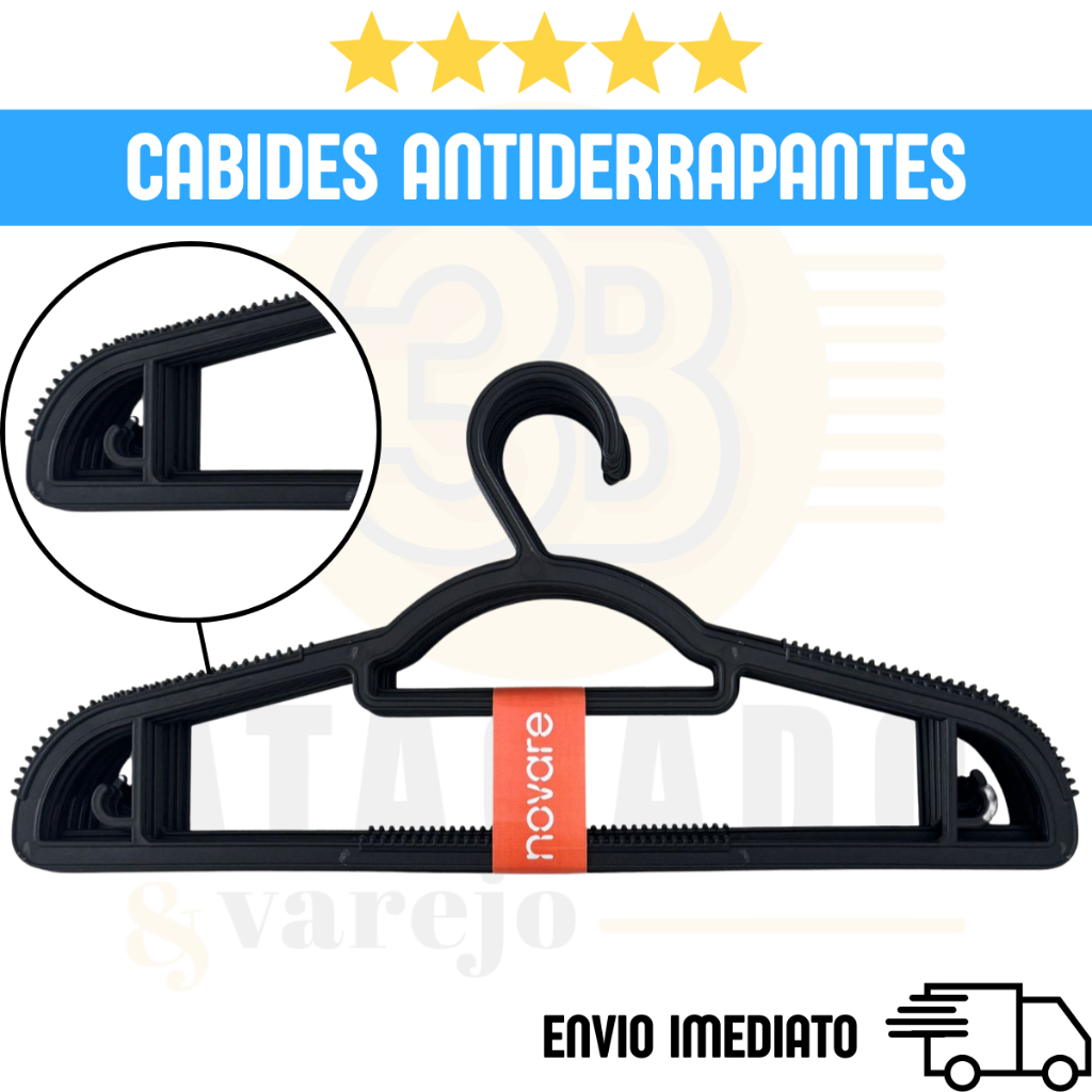 Cabide Antiderrapante Especial Novare | Reforçado Organizar Roupas Antideslizante Camisetas Vestidos em Oferta na Shopee