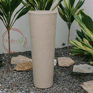 Vaso para Plantas Coluna Ibiza Escovada P 59 cm Com Prato Coletor em Oferta na Shopee