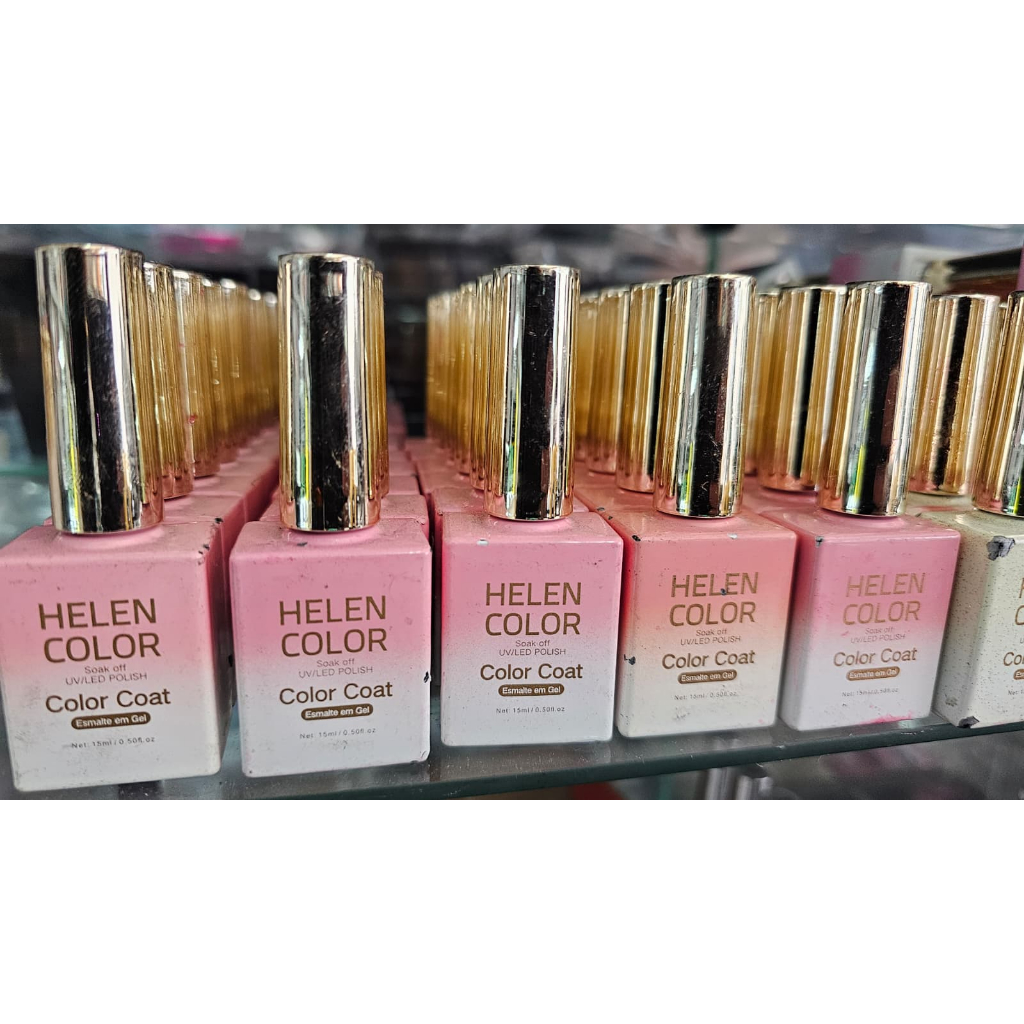 Esmaltes Em Gel Helen Color Led Uv Unha Gel 15ml Seca na Cabine