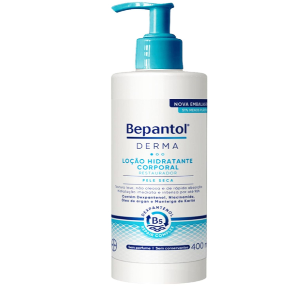 Bepantol Derma Hidratante Corporal, Restaurador para Pele Seca, 400ml