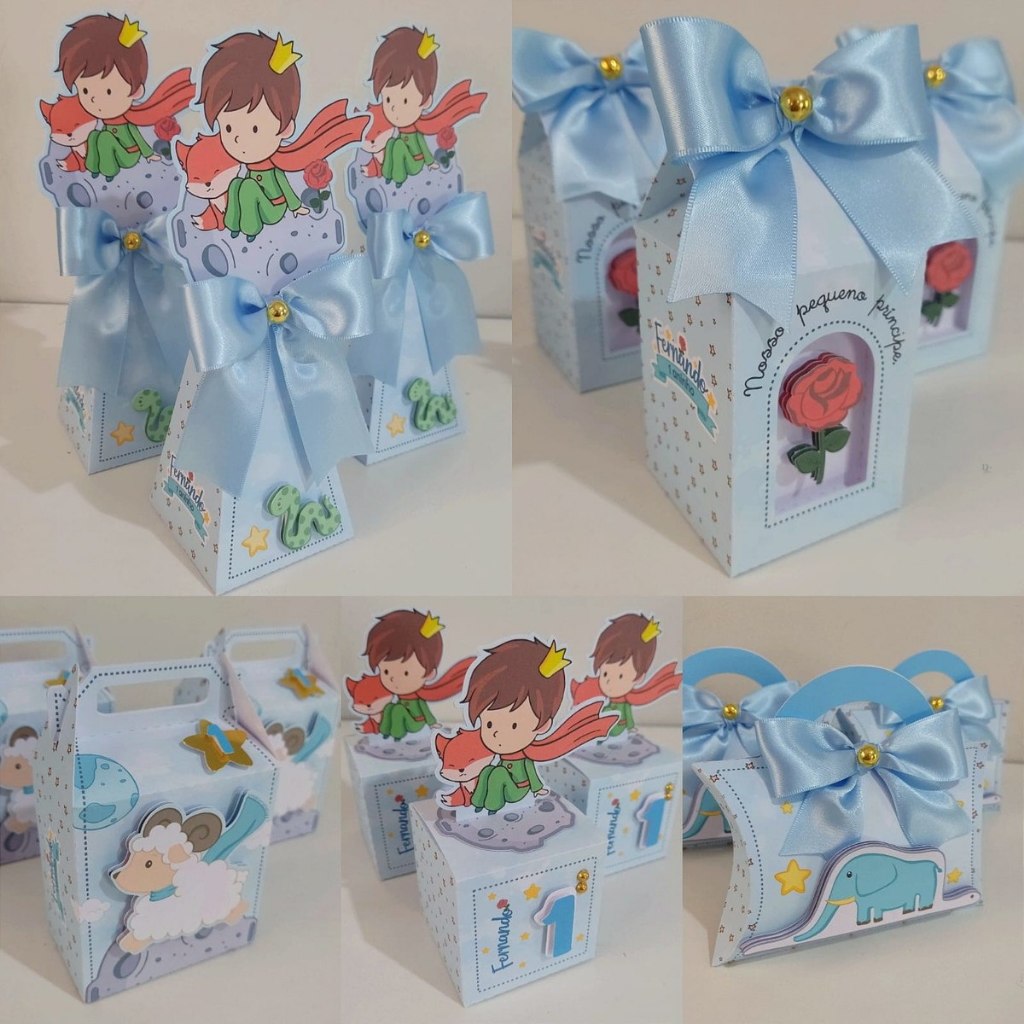Kit festa- Pegue e Monte - O Pequeno Principe - Lembrancinha Personalizada – Caixinhas infantil Decoração Aniversário