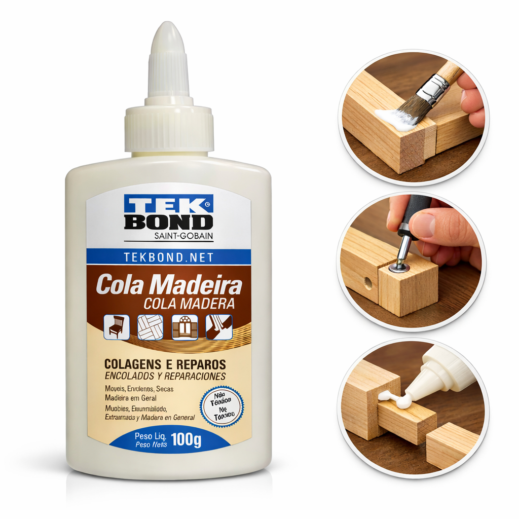 Cola para Madeira Tekbond PVA Extra Forte Secagem Rápida para MDF, Compensado, Móveis e Artesanato