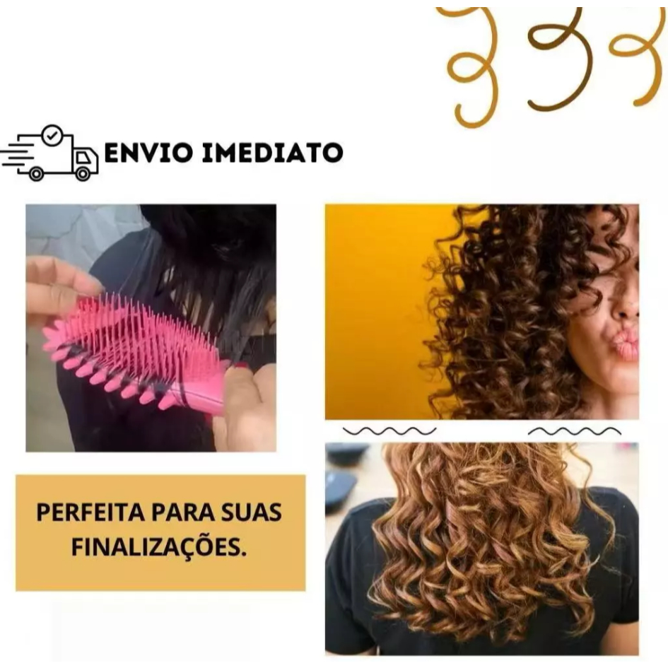 Escova Onda Finalizadora Beauty Flash Definição de Cachos e Finalização para Cabelo Cacheado Crespo
