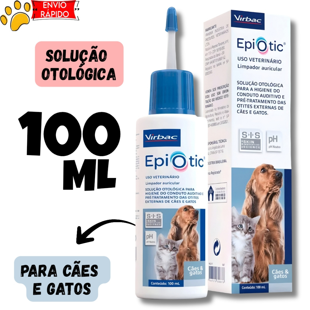 Epiotic Solução Otológica Spherulites para Cães E Gatos 100ml - Virbac