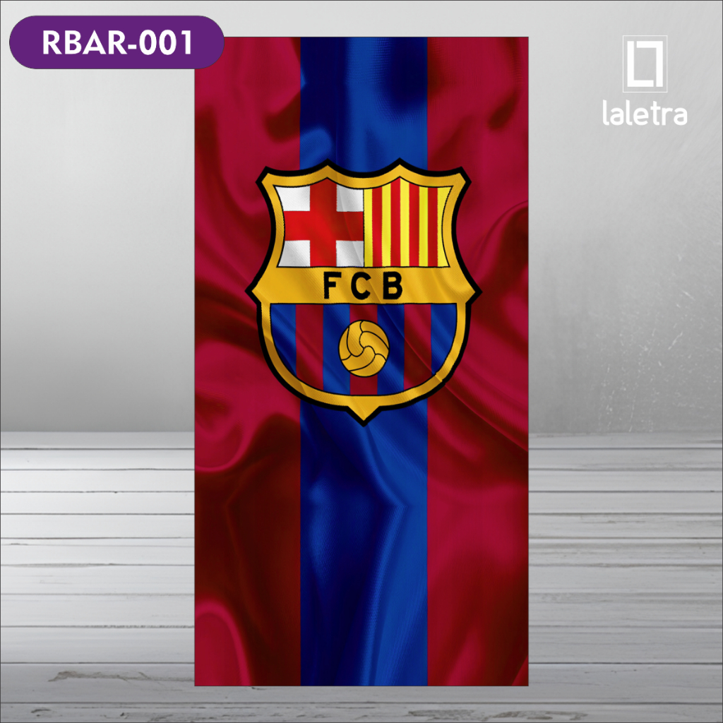 Capa Painel Retangular de Festa Veste Fácil Sublimados Tema Barcelona Decoração Exclusiva.
