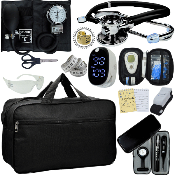 Kit Enfermagem Bolsa Estagio Oximetro Estetoscopio Aparelho De Pressão