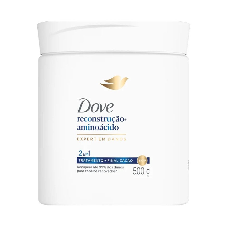 Máscara de Tratamento Dove 2 em 1 Reconstrução 500g