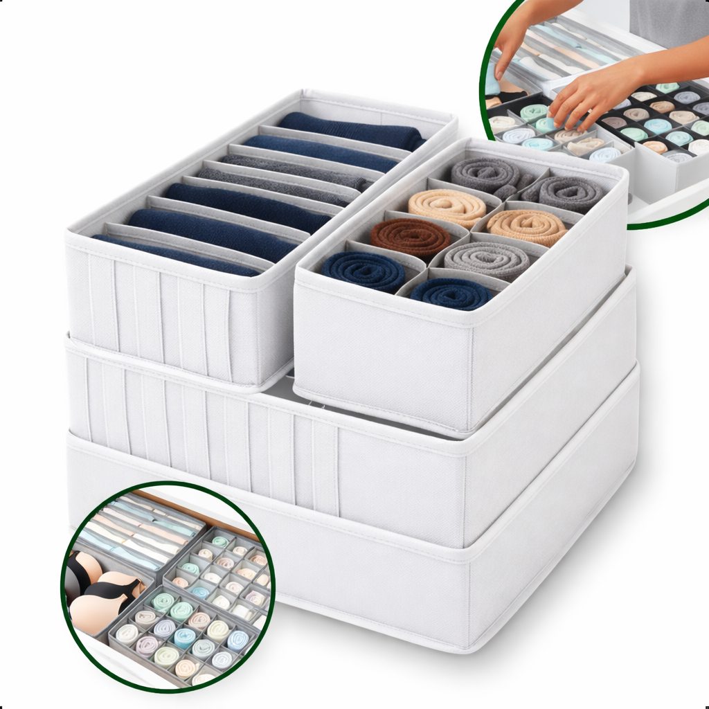 Colmeia Organizadora De Gaveta 4PÇS Divisorias organizador de Guarda Roupas Peças Intimas Meias