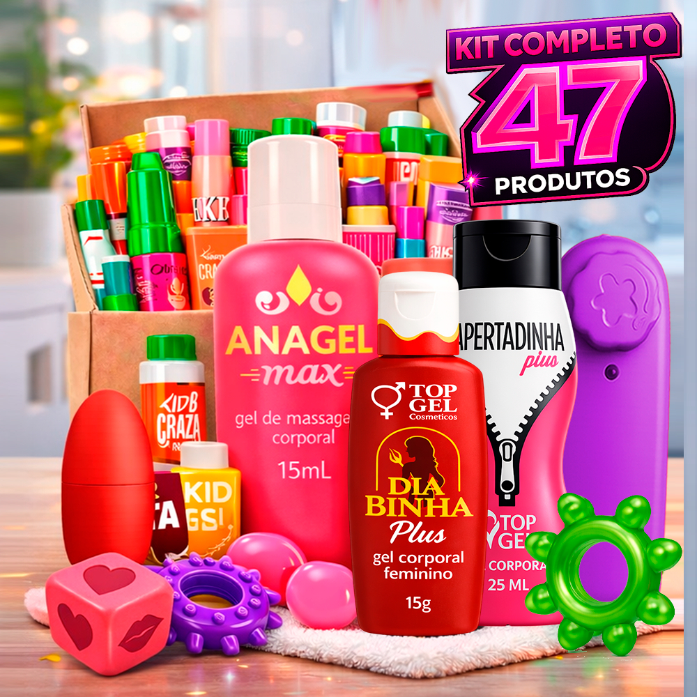 Super Kit 47 Sex Shop Completão Produtos Eróticos Gel lubrificante sexual intimo casal anal vaginal em Oferta na Shopee