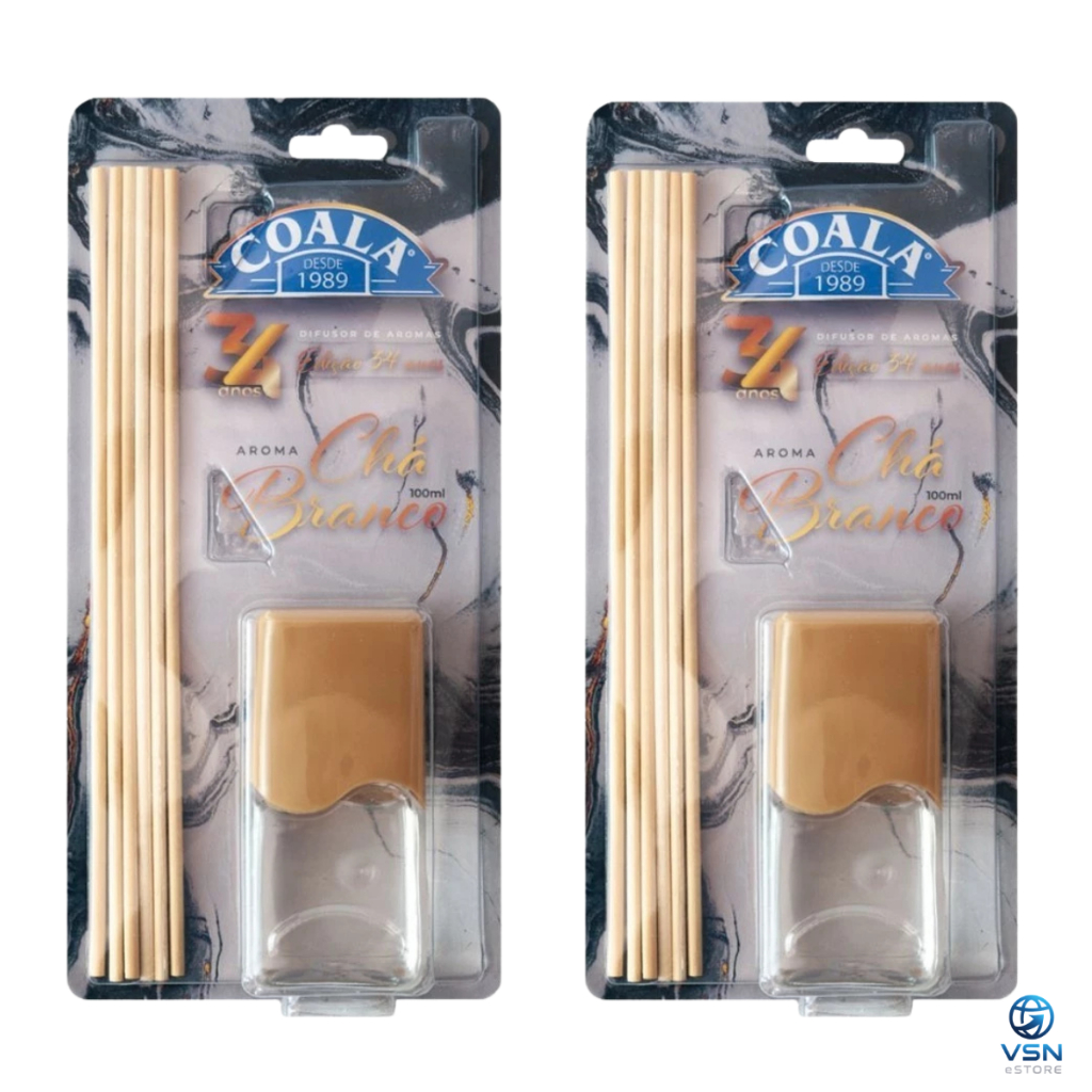 Difusor Coala Aroma Chá branco 100 ml kit com 2 unidades