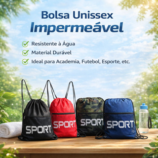 Bolsa Academia Unissex Impermeável - Preta, Rosa, Azul, Camuflado em Oferta na Shopee