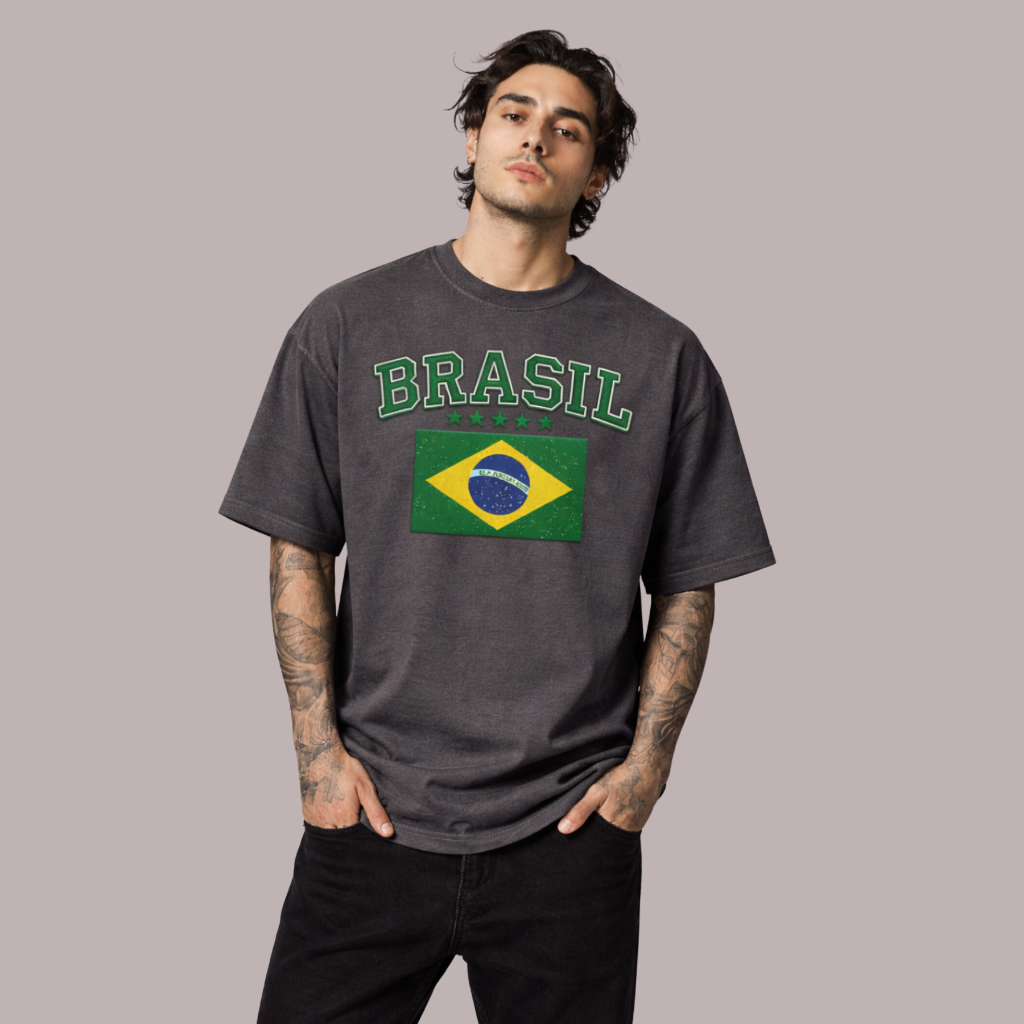 Camisa do Brasil Masculina Estampada Seleção Brasileira Torcedor Casual Confortável Envio Imediato