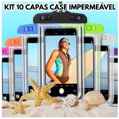 Kit 10 Capas Bolsas Prova Dagua Impermeavel Universal Transparente Celular Protegido na Shopee