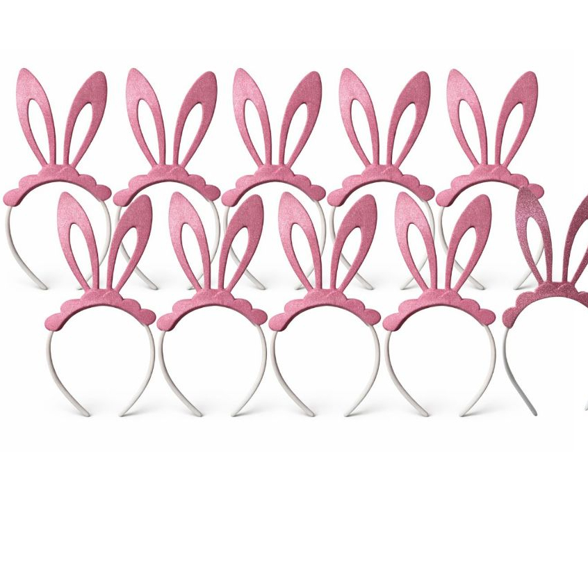 Arco Orelha de Coelho com Glitter – Kit com 10 Unidades para Páscoa, Festa Infantil, Igreja e Fotos