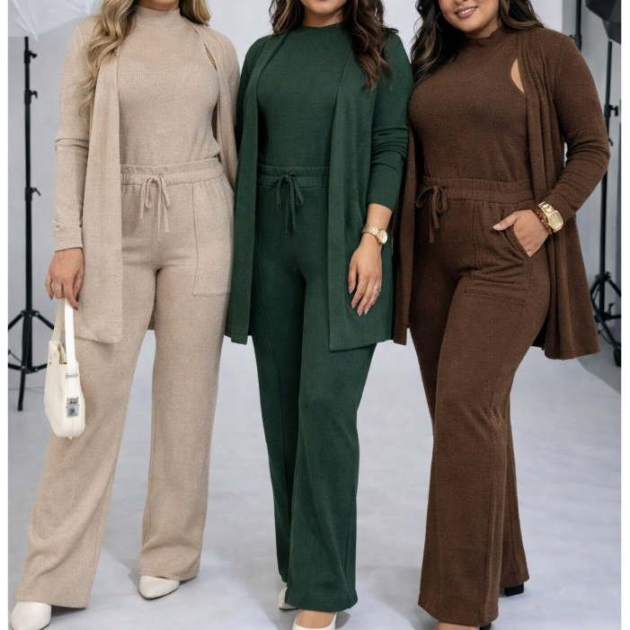 Conjunto Lanzinha Femenino Tres Pieças Con Pantalona