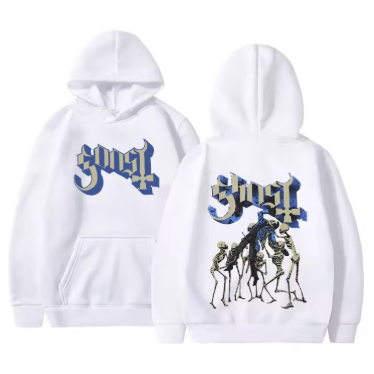 Blusa de Frio Banda Ghost Moletom Canguru com Capuz Caveiras Estilo Rock