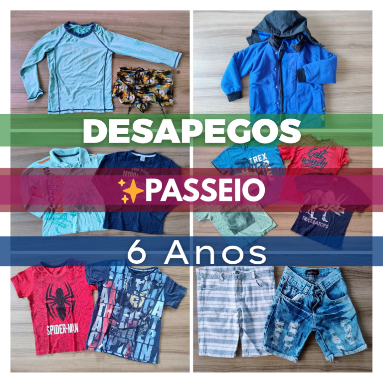 Lotes Roupas Infantil - Tam 6 anos Menino (Desapegos/Brechó Bebê) ✨Passeio -  Lotes e Peças únicas