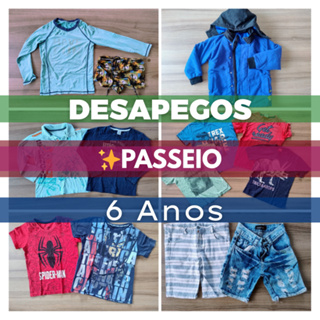 Lotes Roupas Infantil - Tam 6 anos Menino (Desapegos/Brechó Bebê) ✨Passeio -  Lotes e Peças únicas em Oferta na Shopee
