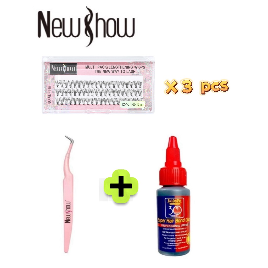 New Show Cílios Tufos Sem Nó 12P-0.1--D（8mm-14mm） Extensão de Cilios Alongamento/Longa Duração/À Prova D'água em Oferta na Shopee