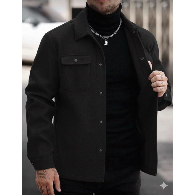 Jaqueta Lá Batida Outono Inverno Tendência Masculina