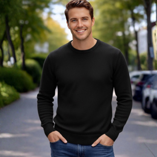 Suéter Masculino Tricô Blusa Masculina Gola Careca Malha Lã Tricot