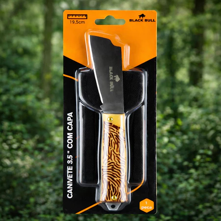 Canivete Dobrável Tático 3,5” Com Capa Compacto Resistente Para Pesca Camping Caça e Roça