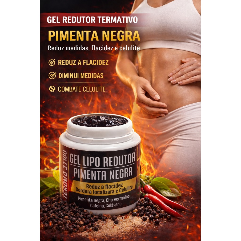 Gel Lipo Redutor Termo Ativo Pimenta Negra