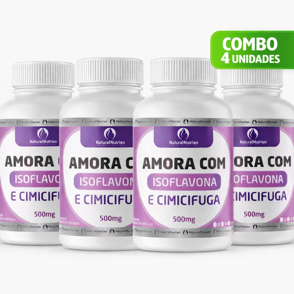(KIT 4 UNIDADES) AMORA ISOFLAVONA+ ICIMICIFUGA-- EMBALAGEM DE 100 CÁPSULAS DE 500 MG CADA em Oferta na Shopee