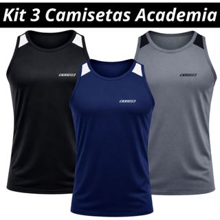 Kit 3 Camisetas Regata Dry Fit Esportiva Camisa Masculina Academia Treino Musculação em Oferta na Shopee