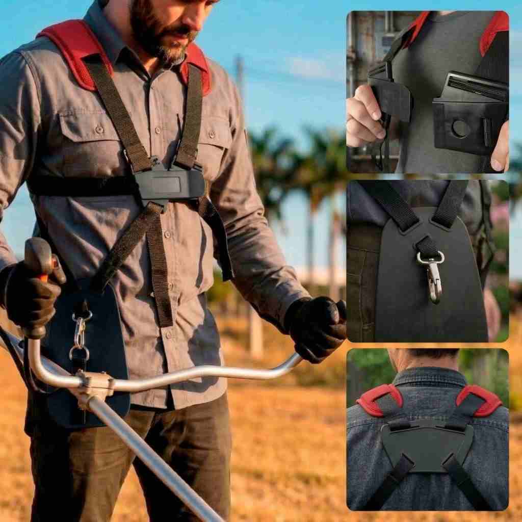 Cinto Colete Dupla Roçadeira Toyama Stihl Garthen Branco em Oferta na Shopee